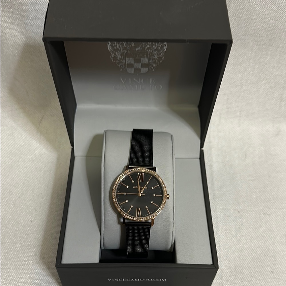 Vince Camuto Black and Rose Gold Analog Watch